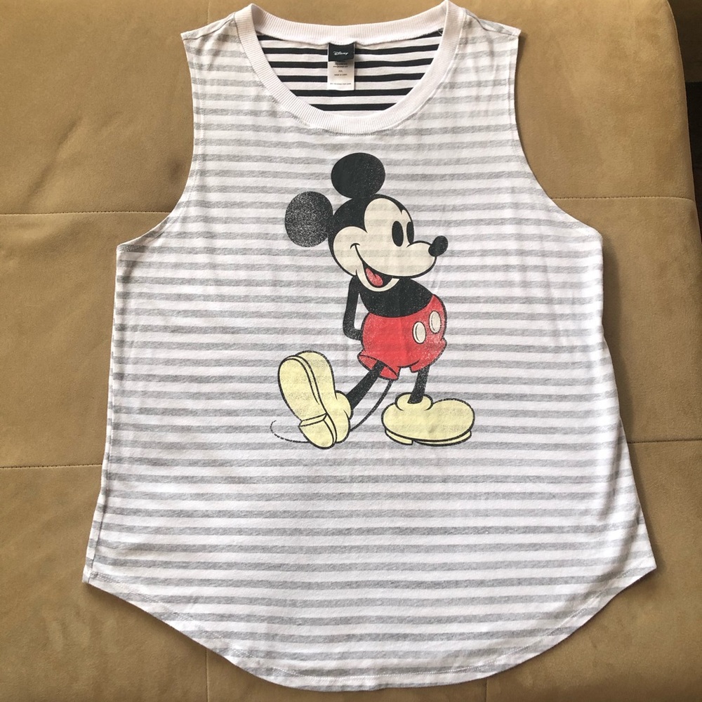 DISNEY sleeveless Mickey tank top with stripes